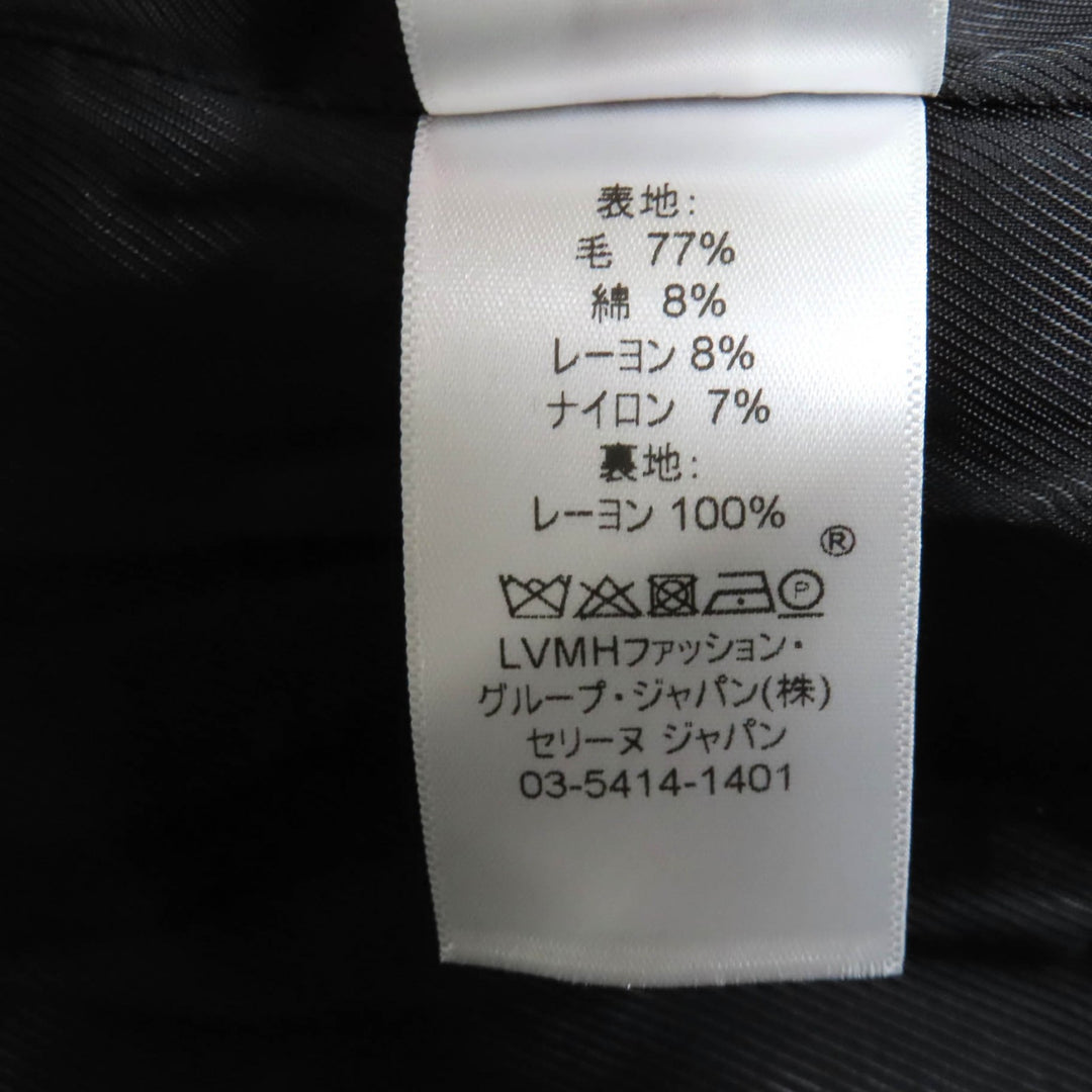 CELINE コート フィービー 時代物 ダブルブレスト ツイード グレー 34 2 8W82 253C 美品