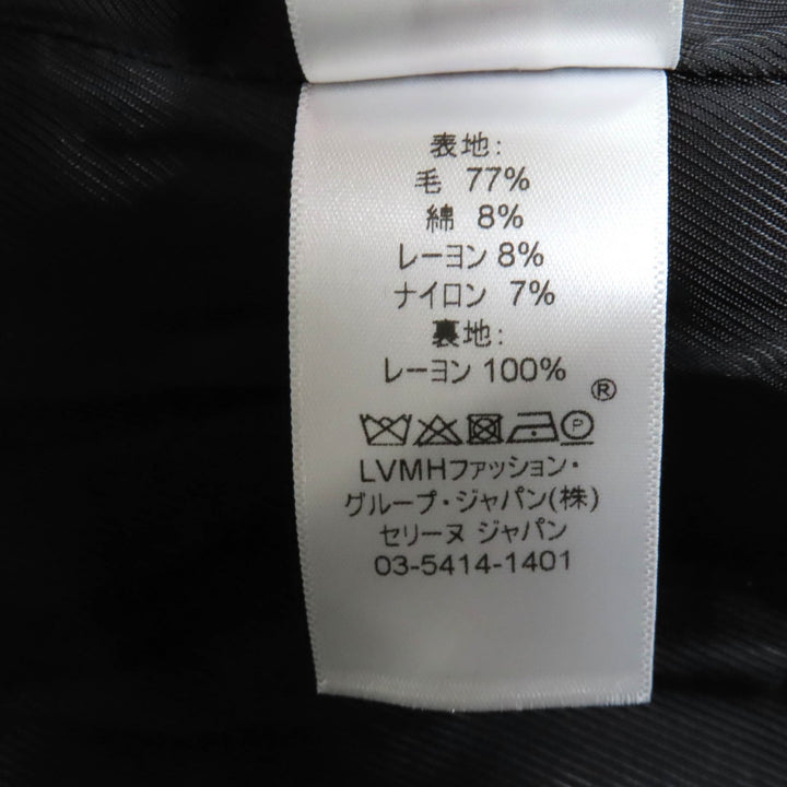 CELINE コート フィービー 時代物 ダブルブレスト ツイード グレー 34 2 8W82 253C 美品