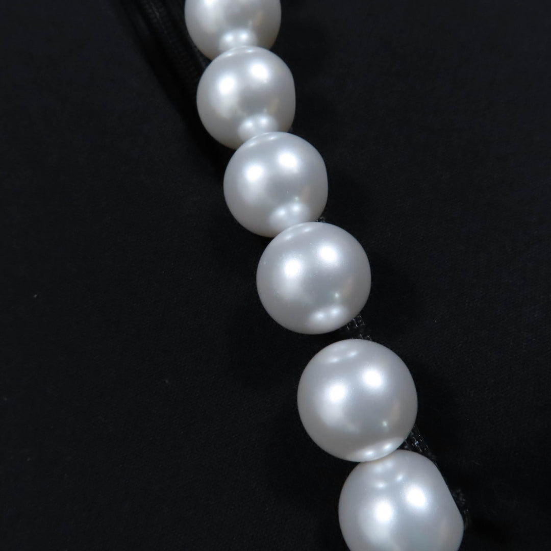 Excellent YOKOCHAN topsFauxpearlsleevelesstopblack polyester Women36 YCB-223-373