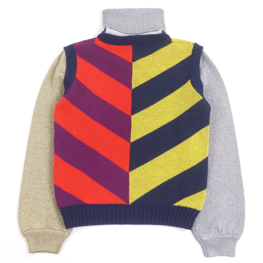 Pristine GUCCI sweater Turtleneck docking design multicolor wool mens S 724770