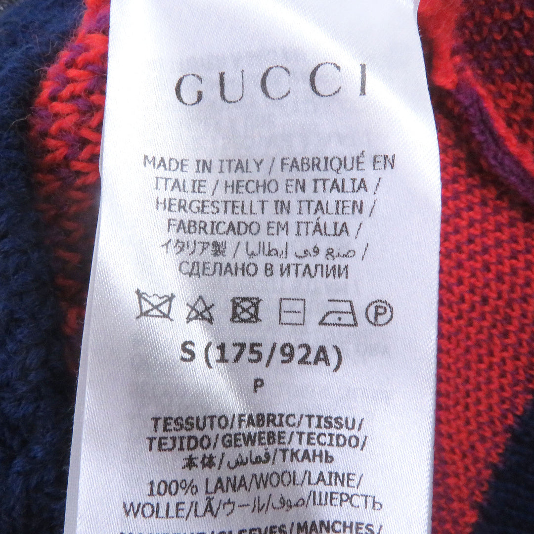 Pristine GUCCI sweater Turtleneck docking design multicolor wool mens S 724770