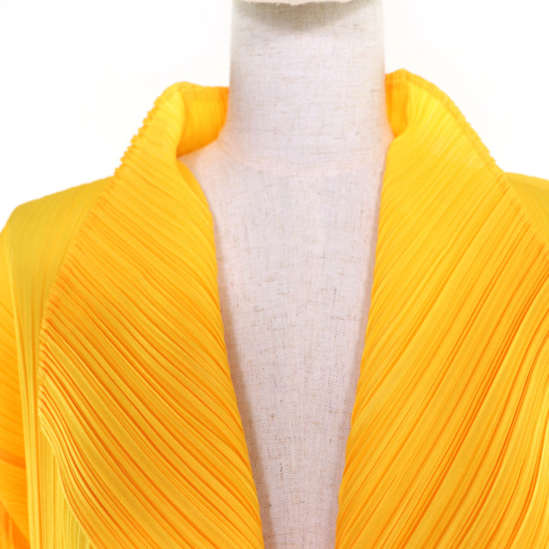 Excellent PLEATS PLEASE cardigan Front-opening long-sleeved shirt yellow 3