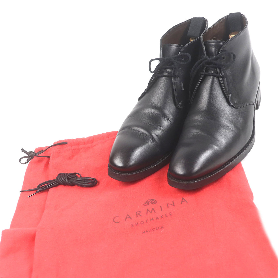 CARMINA アンクルブーツ グッドイヤーウェルト チャッカブーツ ブラックレザー メンズ 8