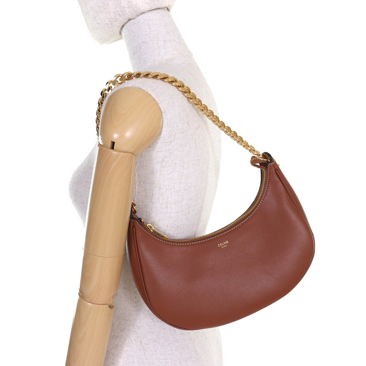 CELINE ショルダーバッグ ミディアム アヴァチェーン チェーンショルダーバッグ ホーボーバッグ タンレザー 19958