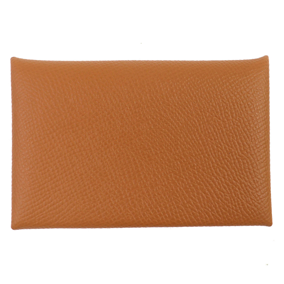 Pristine HERMES Card Case Calvi Epsom Leather Women