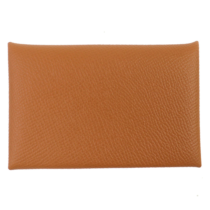 Pristine HERMES Card Case Calvi Epsom Leather Women
