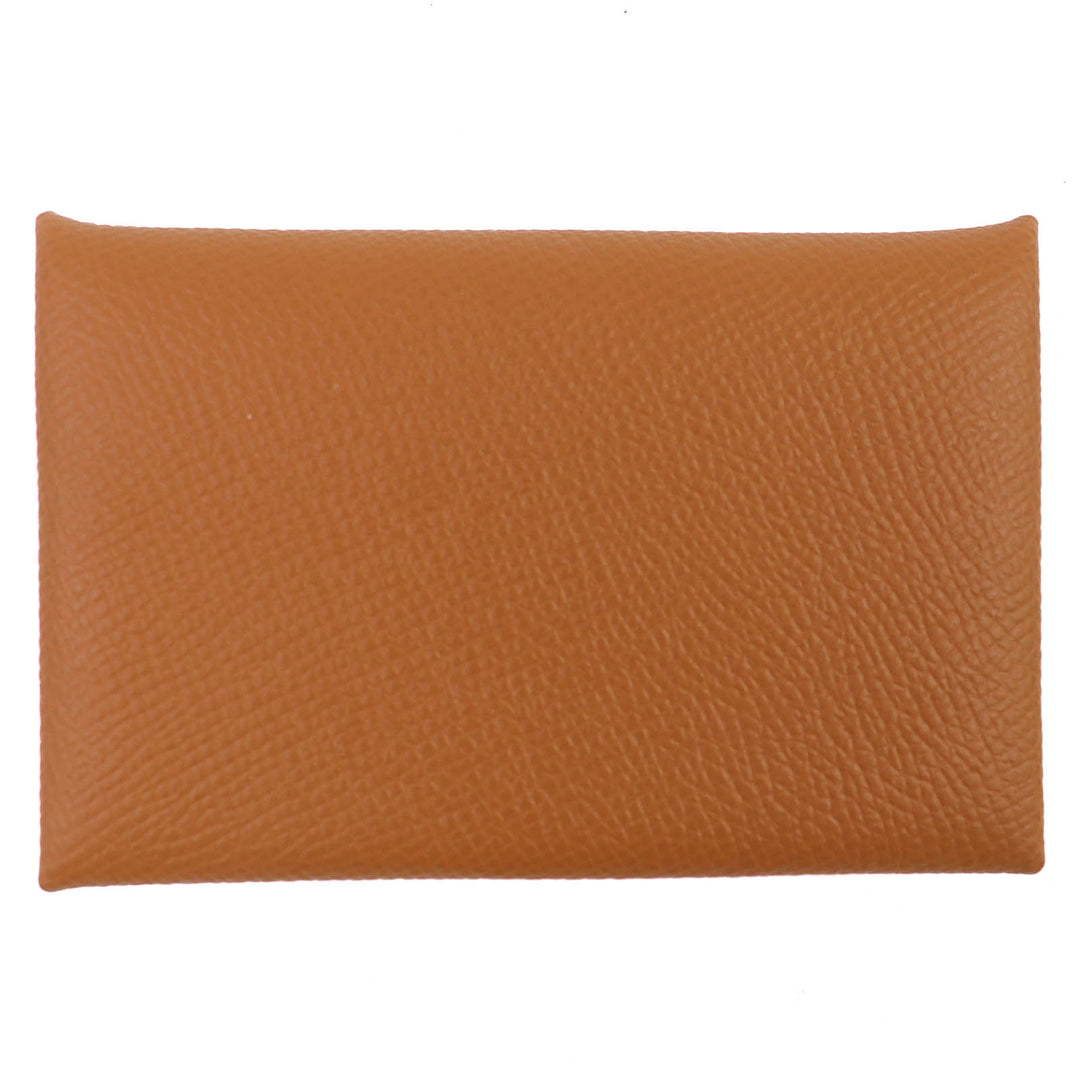 Pristine HERMES Card Case Calvi Epsom Leather Women