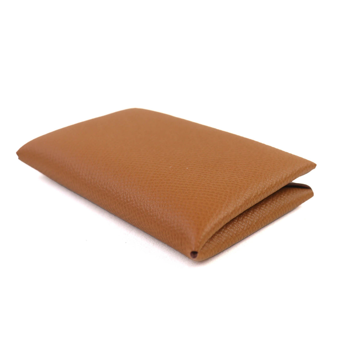 Pristine HERMES Card Case Calvi Epsom Leather Women