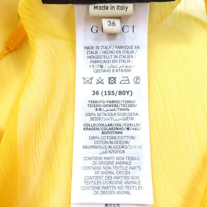 Pristine GUCCI one piece with inner lining yellow silk Women 36 728125