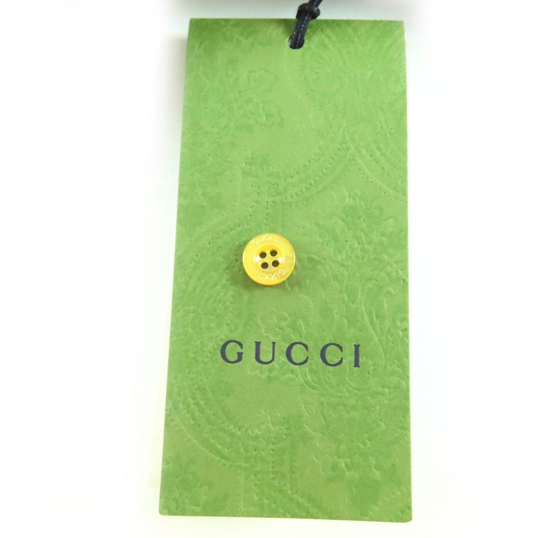 Pristine GUCCI one piece round collar chiffon dress yellow silk Women 44 728125