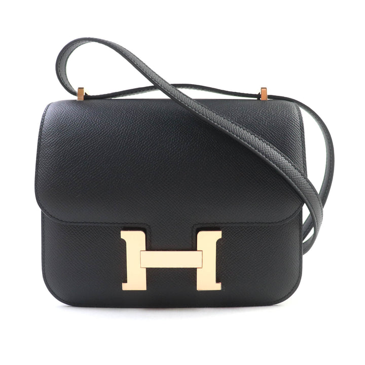 HERMES ショルダーバッグ コンスタンス3 ミニ ミロワール ブラック エプソン レザー レディース