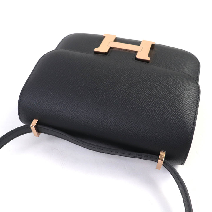 HERMES ショルダーバッグ コンスタンス3 ミニ ミロワール ブラック エプソン レザー レディース