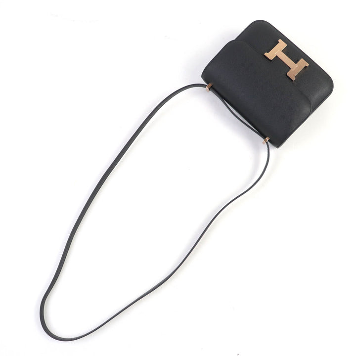 HERMES ショルダーバッグ コンスタンス3 ミニ ミロワール ブラック エプソン レザー レディース