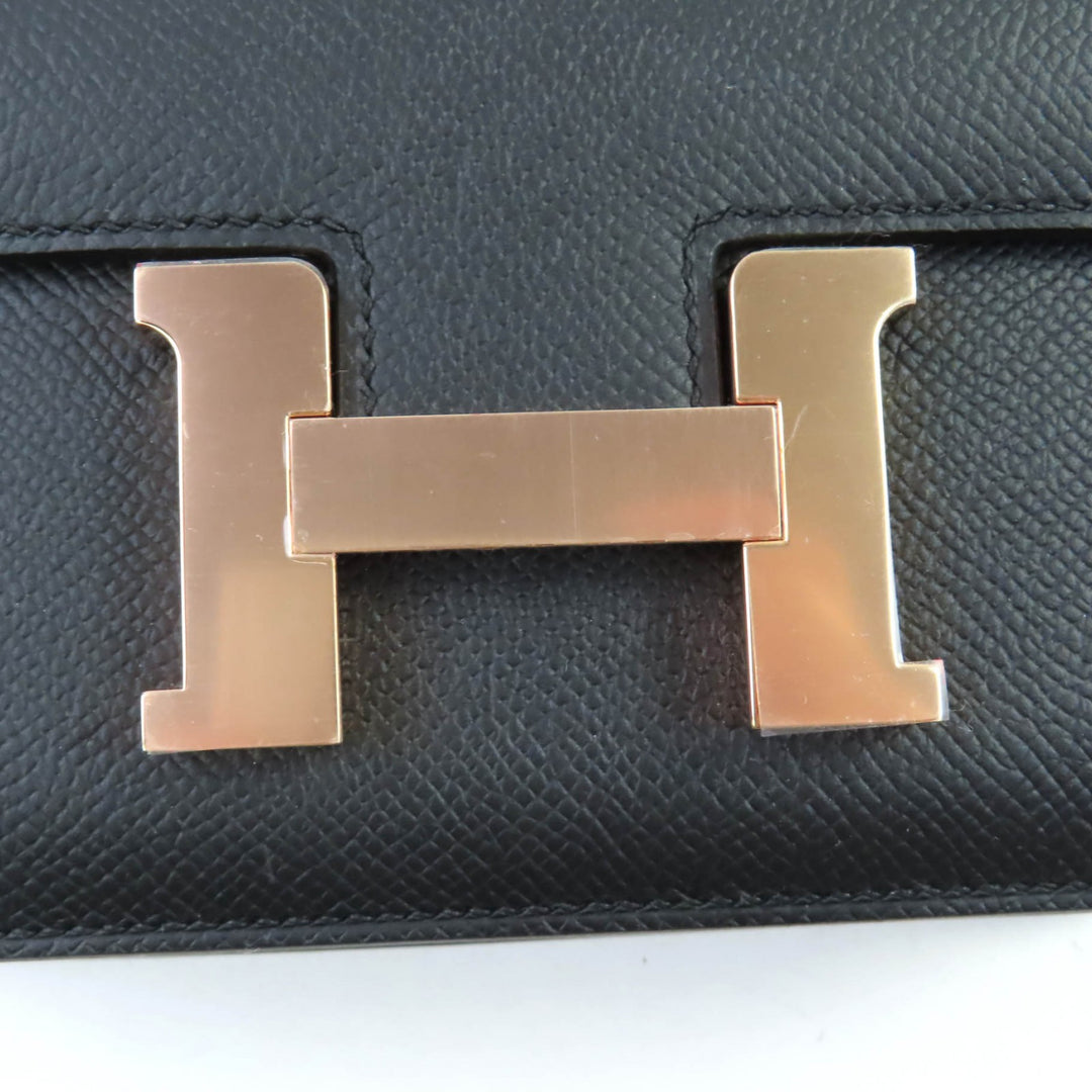 HERMES ショルダーバッグ コンスタンス3 ミニ ミロワール ブラック エプソン レザー レディース