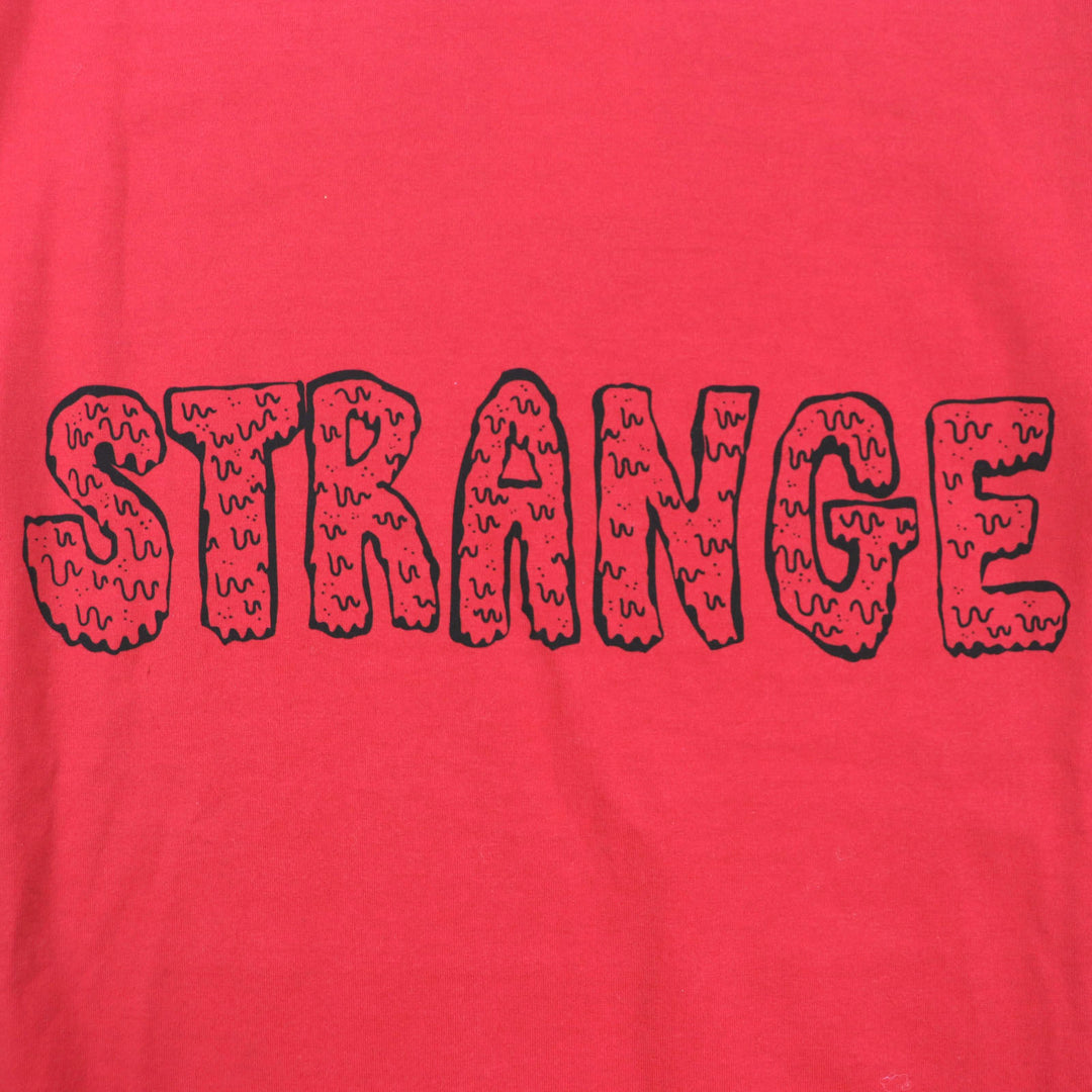 Pristine CELINE T-shirt STRANGE print crew neck Red cotton mens XS 2X826501F