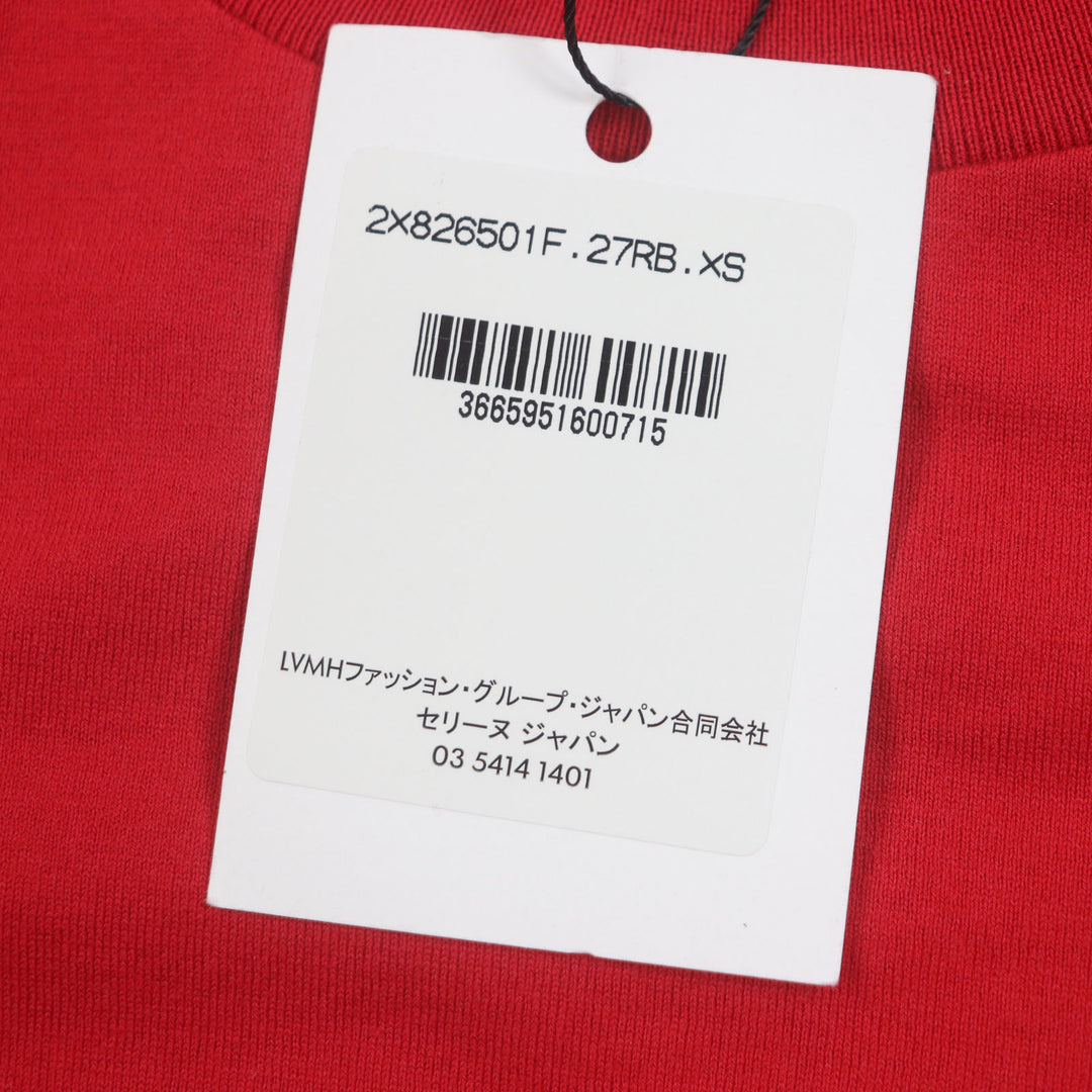 Pristine CELINE T-shirt STRANGE print crew neck Red cotton mens XS 2X826501F