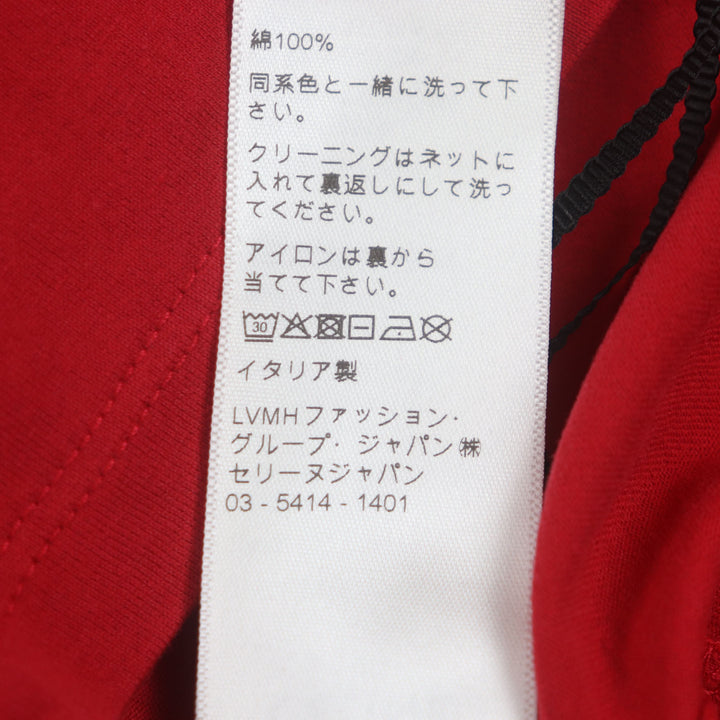 Pristine CELINE T-shirt STRANGE print crew neck Red cotton mens XS 2X826501F