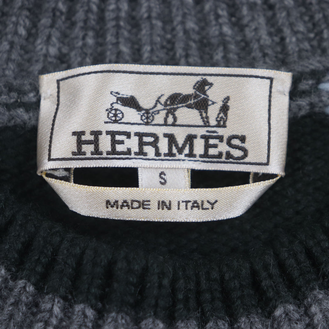 Excellent HERMES sweater low gauge knit Multi cashmere mens S