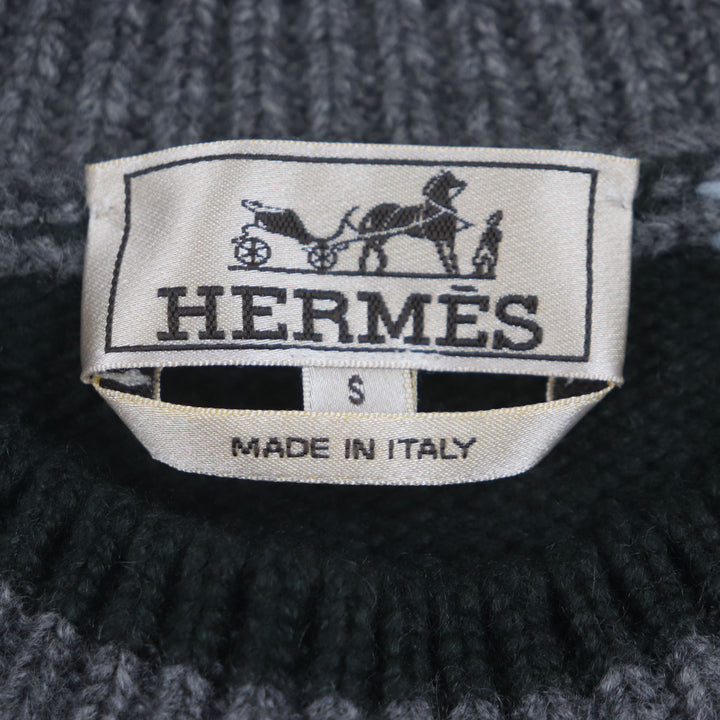 Excellent HERMES sweater low gauge knit Multi cashmere mens S