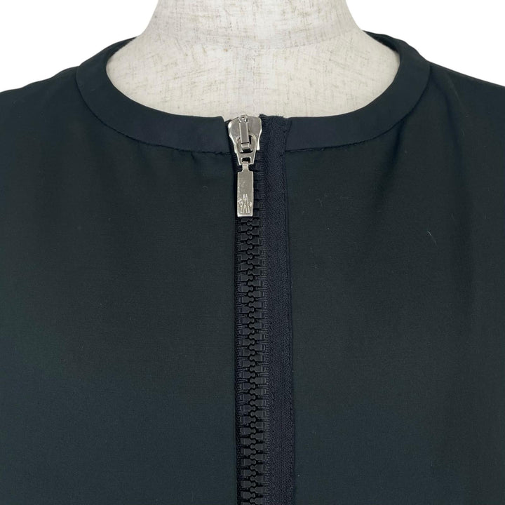 Great MONCLER down coat LIGNEVILLE No collar, 3/4 sleeves black cotton Women 2