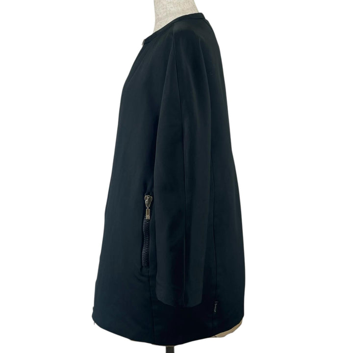 Great MONCLER down coat LIGNEVILLE No collar, 3/4 sleeves black cotton Women 2