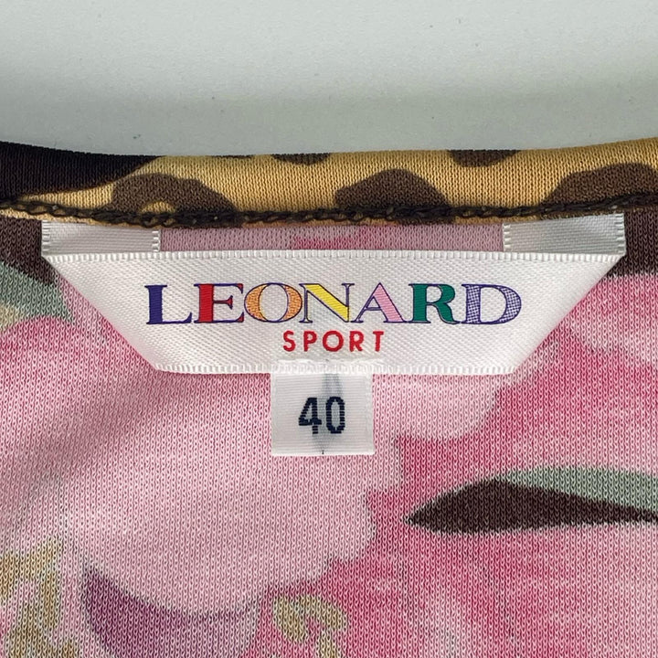 素晴らしいLEONARD SPORT Tシャツ トップス ヒョウ柄 花柄 マルチカラー 40