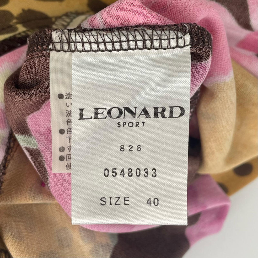 素晴らしいLEONARD SPORT Tシャツ トップス ヒョウ柄 花柄 マルチカラー 40