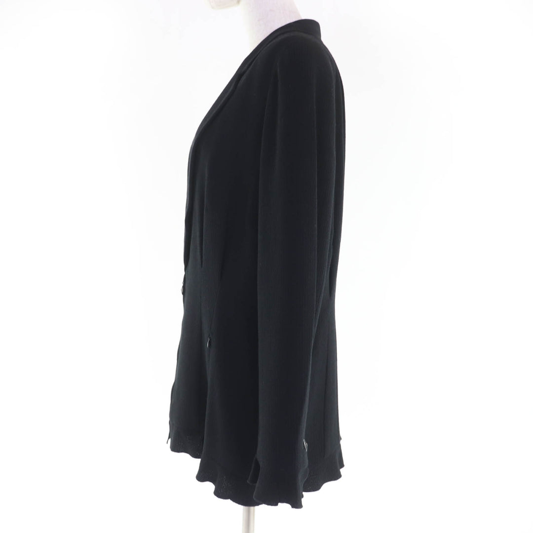 Great CHANEL Jacket COCO Mark ZIP black wool Women 42 02P P19666V11211