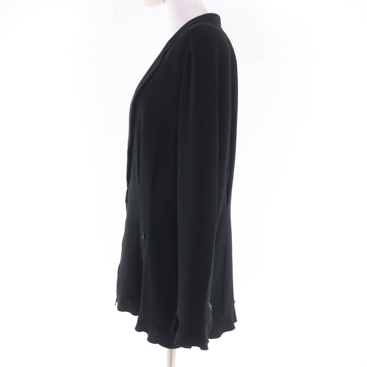 Great CHANEL Jacket COCO Mark ZIP black wool Women 42 02P P19666V11211
