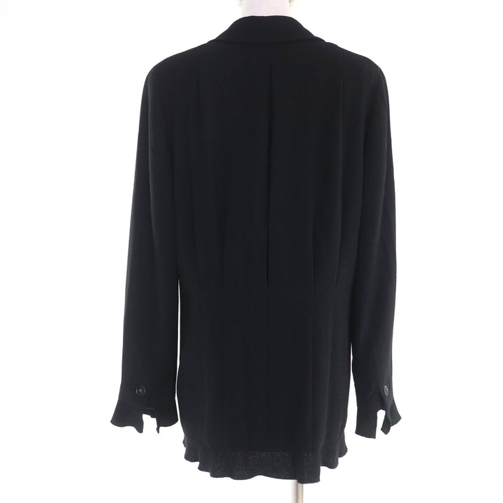 Great CHANEL Jacket COCO Mark ZIP black wool Women 42 02P P19666V11211