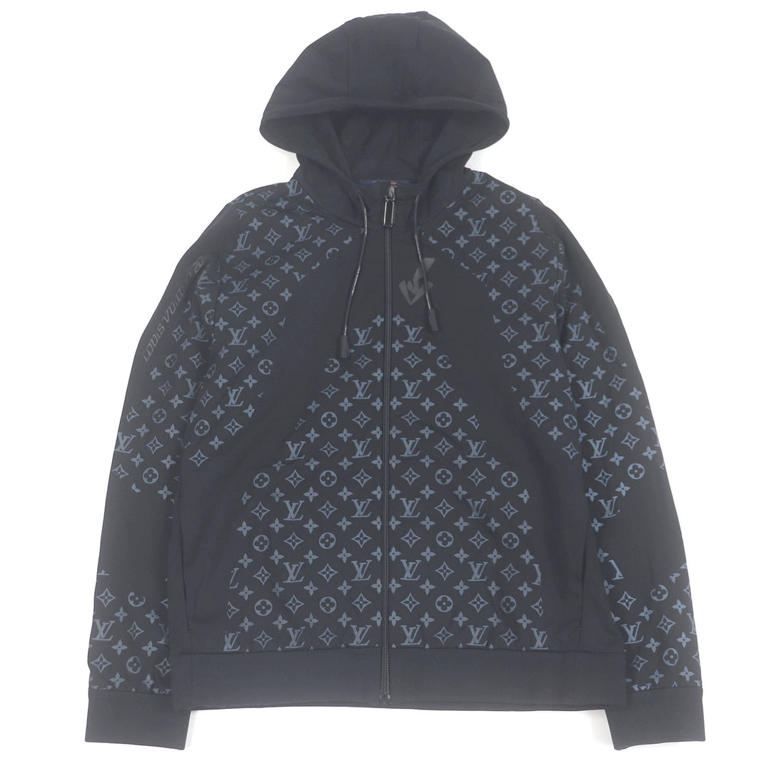 LOUIS VUITTON パーカー LV 2054 ハイブリッド ジップスルー モノグラム パーカー ブラック
