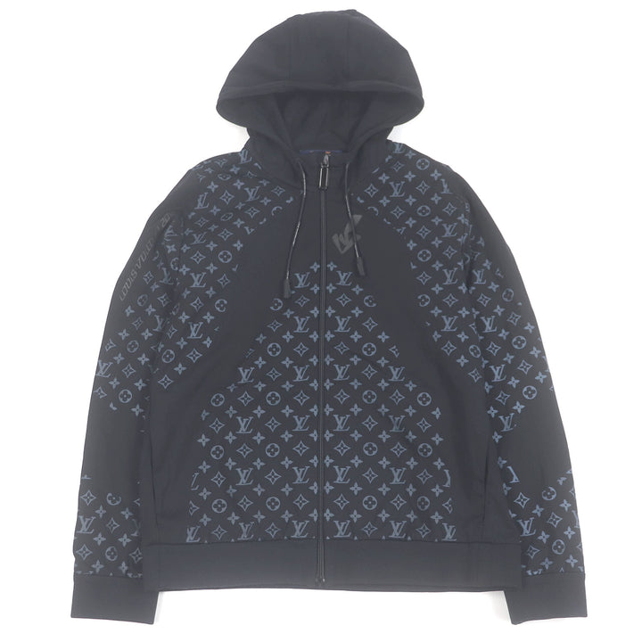 LOUIS VUITTON パーカー LV 2054 ハイブリッド ジップスルー モノグラム パーカー ブラック