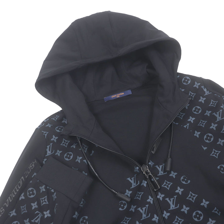 LOUIS VUITTON パーカー LV 2054 ハイブリッド ジップスルー モノグラム パーカー ブラック