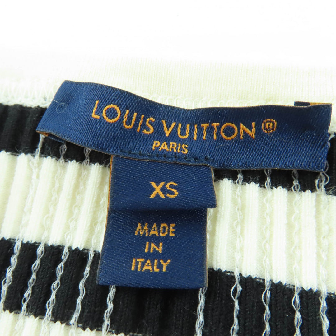 Excellent LOUIS VUITTON LVChain Sequined Cropped Sleeveless Dress Ivory black XS