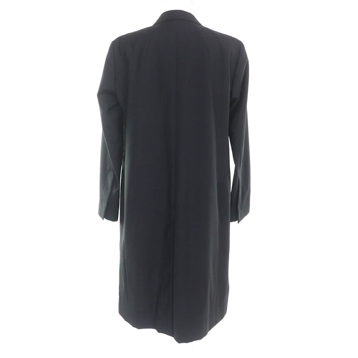 Excellent CELINE front open crombie coat black wool Women 34 2 8T43 460A