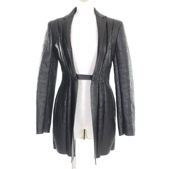 非常に良い CELINE ジャケット ブラック シープレザー レディース 36 2 5G89 3765