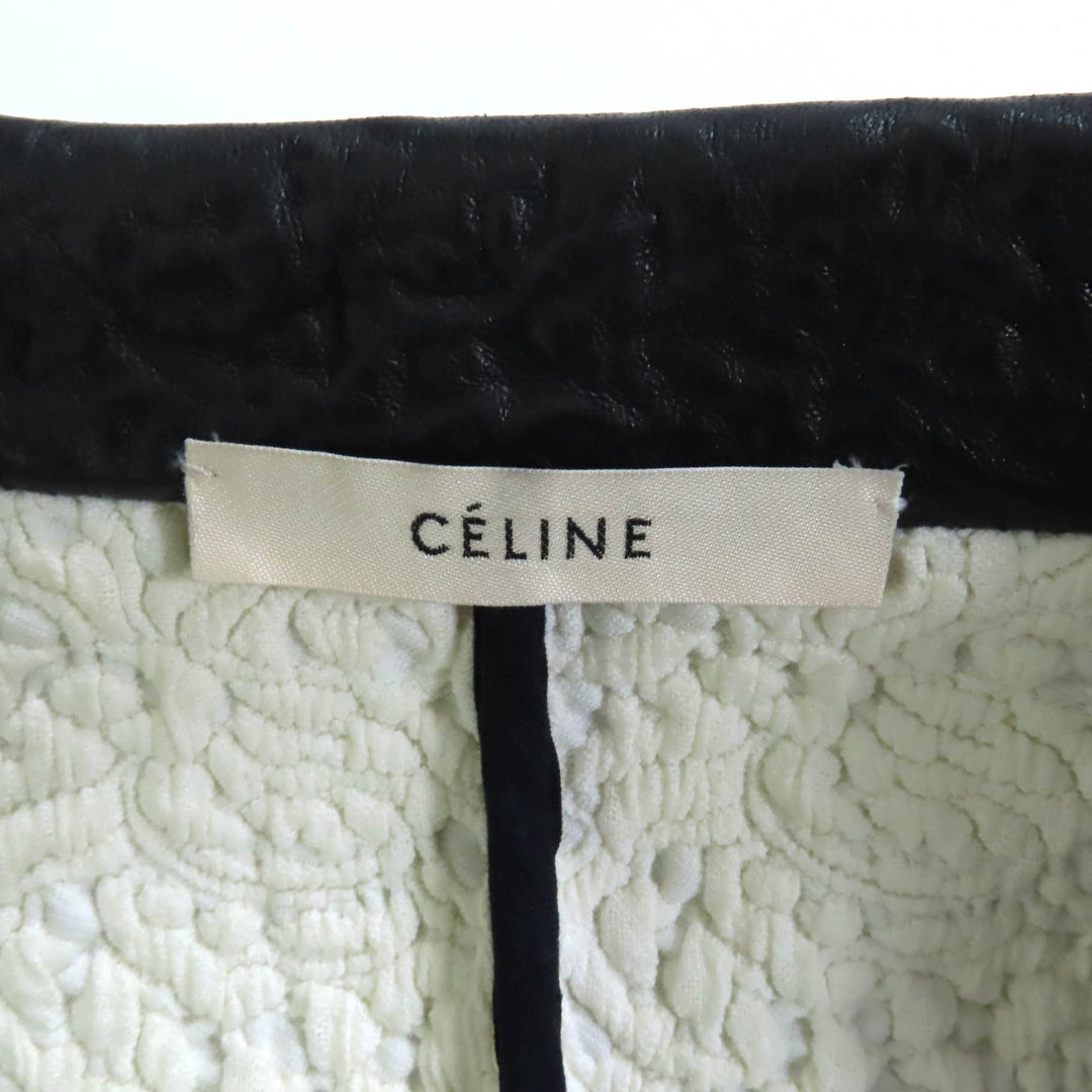 非常に良い CELINE ジャケット ブラック シープレザー レディース 36 2 5G89 3765