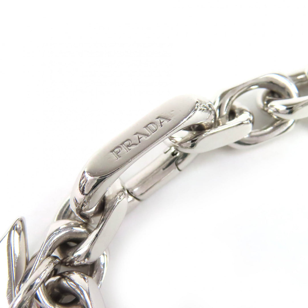 Great PRADA Silver ChainNecklace Triangle logo current products 925 2JCA96