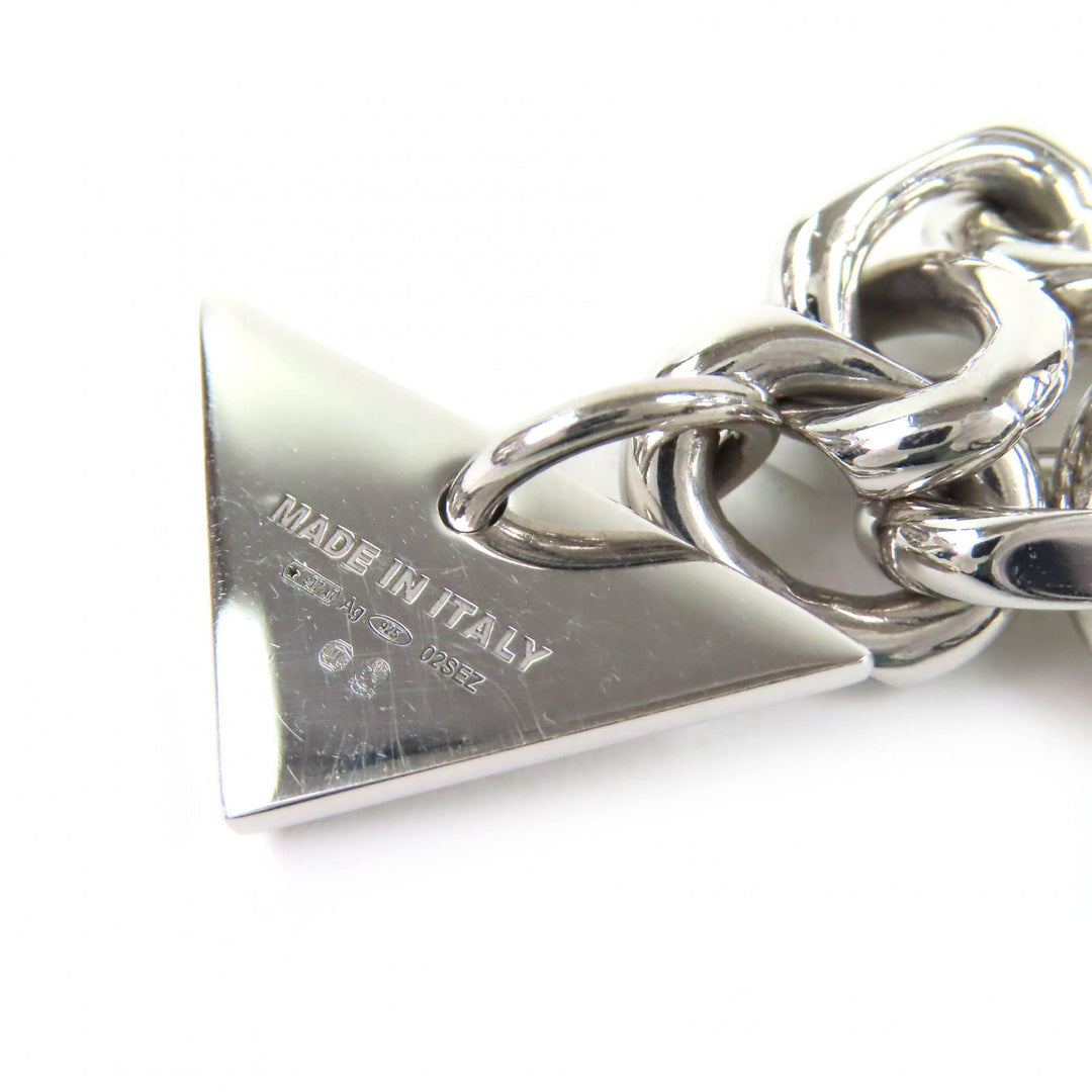 Great PRADA Silver ChainNecklace Triangle logo current products 925 2JCA96
