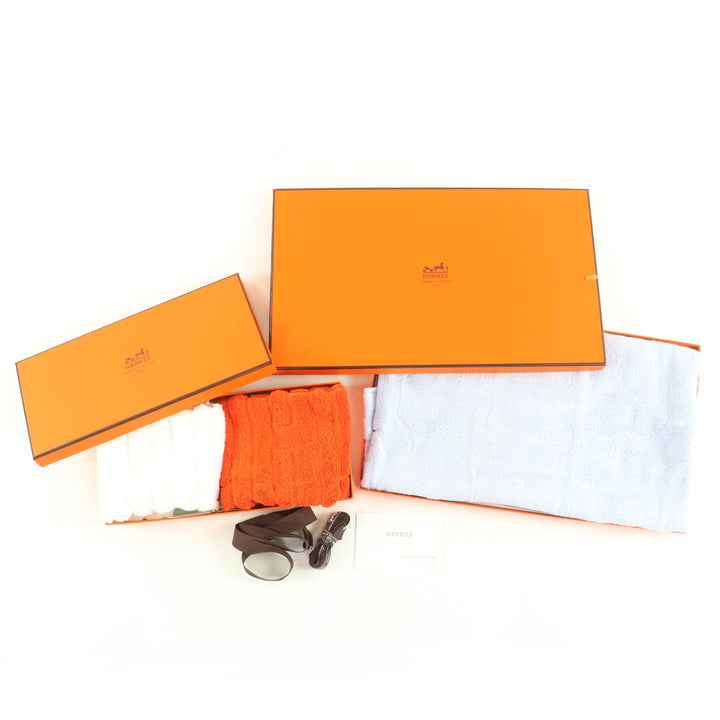 新品 HERMES カレ タオル 階段 3枚セット オレンジ フー/ホワイト/ブルー