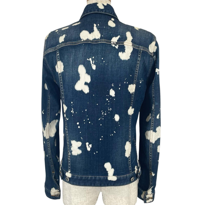 DSQUARED2 デニムジャケット スプラッシュペイント インディゴブルー コットン レディース 36 VO015770