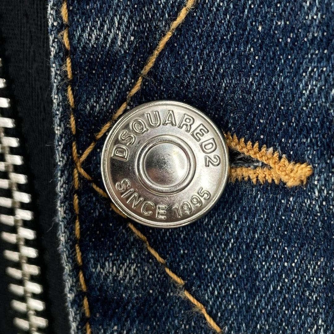 DSQUARED2 デニムジャケット スプラッシュペイント インディゴブルー コットン レディース 36 VO015770