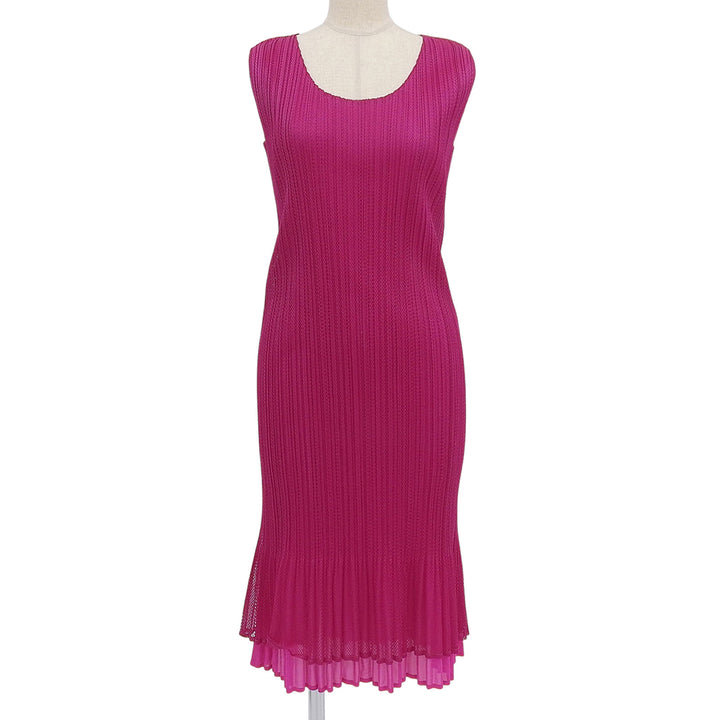 PLEATS PLEASE ワンピース パープル ポリエステル レディース 3 PP14-JH675 美品