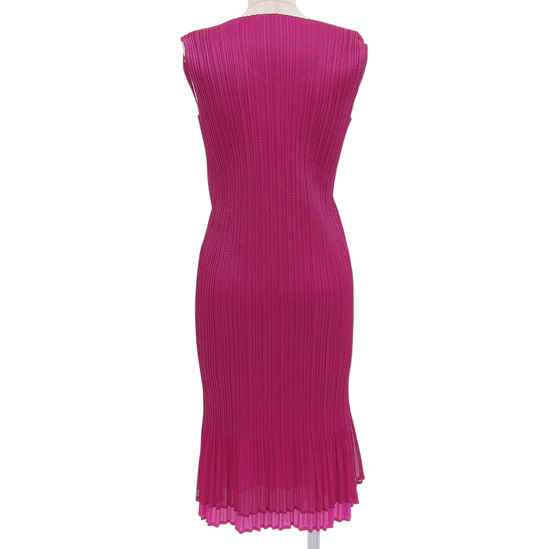 PLEATS PLEASE ワンピース パープル ポリエステル レディース 3 PP14-JH675 美品