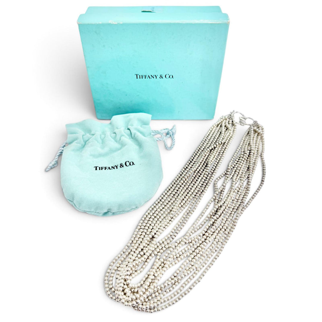 Great TIFFANY&Co. Necklace 10-strand Ball Chain Necklace Silver 925 Women