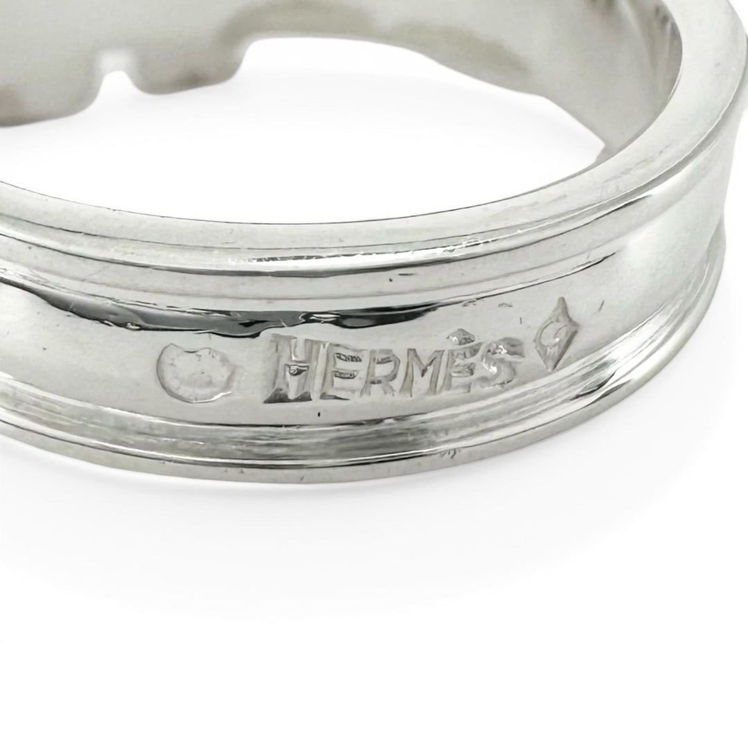 Great HERMES Ring Saintur Belt design Silver SV925 Women