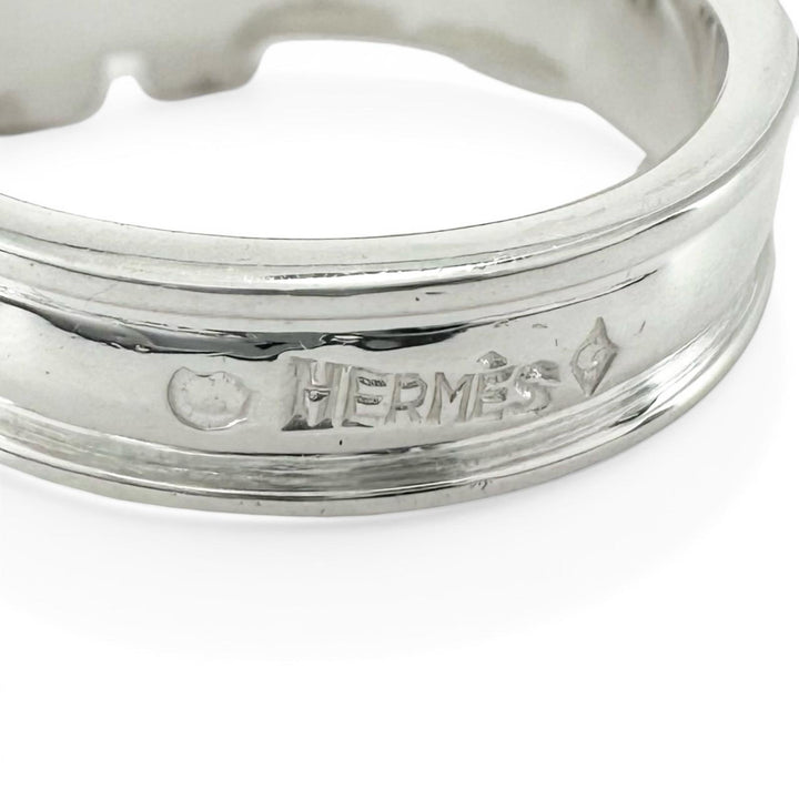 Great HERMES Ring Saintur Belt design Silver SV925 Women