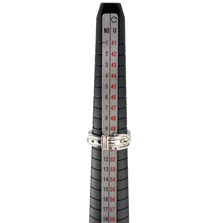 Great HERMES Ring Saintur Belt design Silver SV925 Women