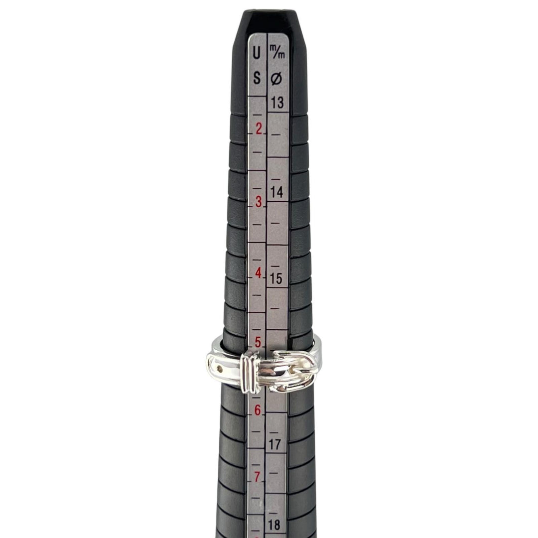 Great HERMES Ring Saintur Belt design Silver SV925 Women