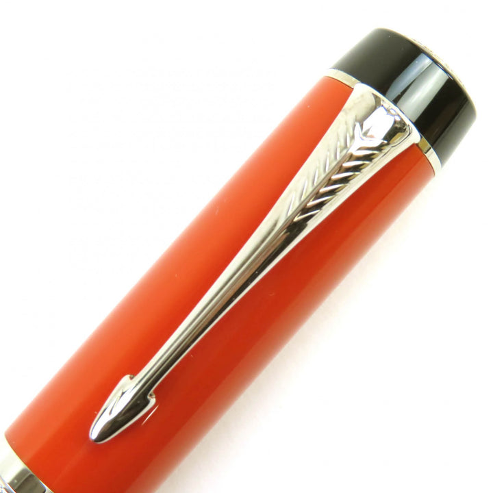 Excellent PARKER fountain pen Duofold Classic Big Red CT Centennial Orange 18K